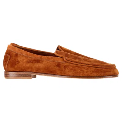 Khaite Slip-on Loafers In Brown Suede In Brown