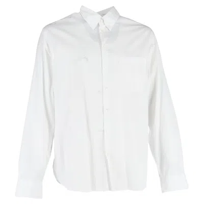 Giorgio Armani Tailored White Cotton Long Sleeve Shirt In White