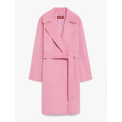 Max Mara Tigre Woolen Coat In Pink
