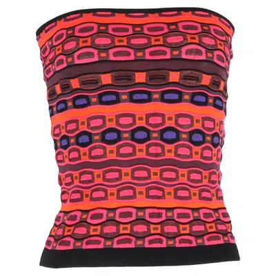 Missoni Patterned Strapless Top In Multicolor Viscose In Multi
