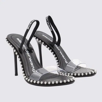 Alexander Wang Two-tone Leather And Pvc Sandals In Black