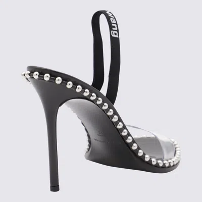 Alexander Wang Two-tone Leather And Pvc Sandals In Black