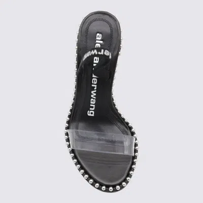 Alexander Wang Two-tone Leather And Pvc Sandals In Black