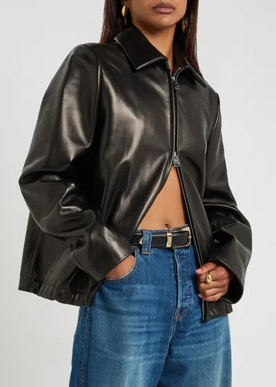 Khaite Benny Leather Belt In Brown