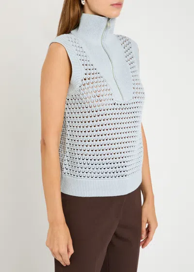 Varley Bains Half Zip Sweater Tank In Plein Blue