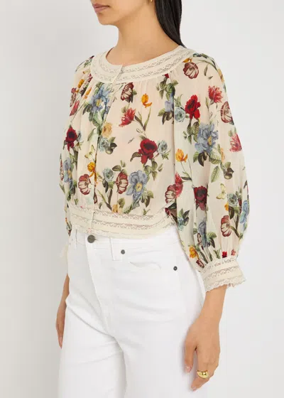 Alice And Olivia Cherelle Button Down Blouse In Neutral