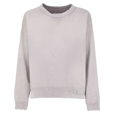 Maison Margiela Cotton Sweatshirt Men In Purple