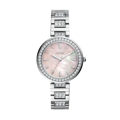 Fossil Women's Karli Three-hand, Silver-tone Alloy Watch In Silver