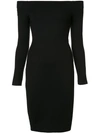 L Agence Off The Shoulder Sheath Dress In Black