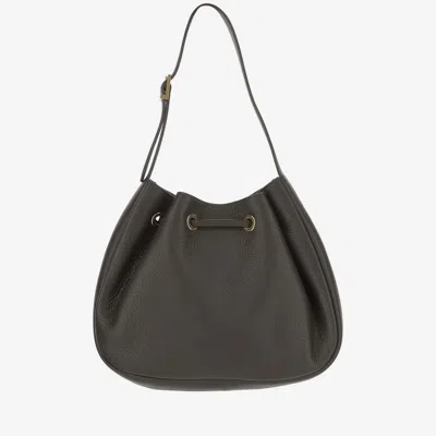 Saint Laurent Paris Vii Small Ysl Hobo Bag In Grained Deer Leather In Brown