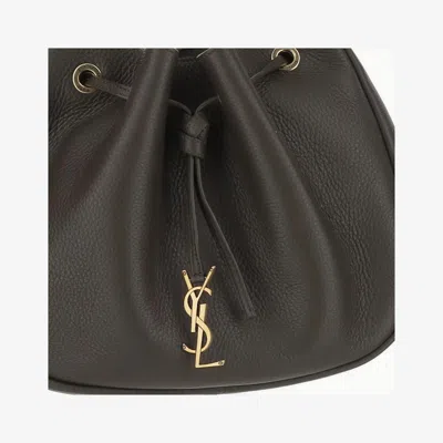 Saint Laurent Paris Vii Small Ysl Hobo Bag In Grained Deer Leather In Brown