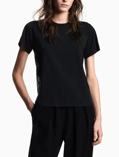 Emporio Armani Cotton Logo Graphic Print T-shirt In Black