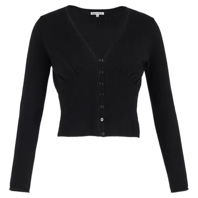 Reformation Mercato Cardigan In Black Cashmere In Blue