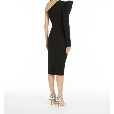 Max Mara Falda One-sleeve Ruffled Jersey Midi Dress In Black