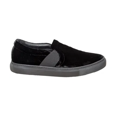 Lanvin Velvet Slip-on Sneakers - '10s In Black