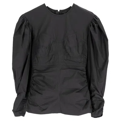 Isabel Marant Maya Ruched Top In Black Cotton In Black