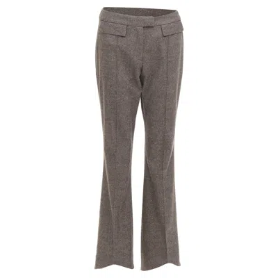 John Galliano Vintage Grey Taupe Wool Cashmere Blend Flare Suit Pants Fr40 L In Gray