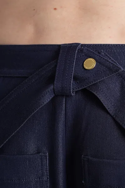 Darkpark Fluid Drape Wide-leg Cargo Jeans In Blue