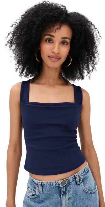 Miaou Navy Luna Tank Top In Blue