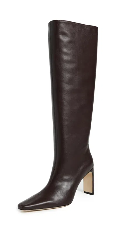 Staud Knee-high Leather Block Heel Boots In Multi