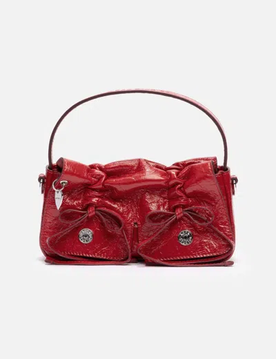 Acne Studios Womens Red Multi-pocket Micro Leather Cross-body Bag