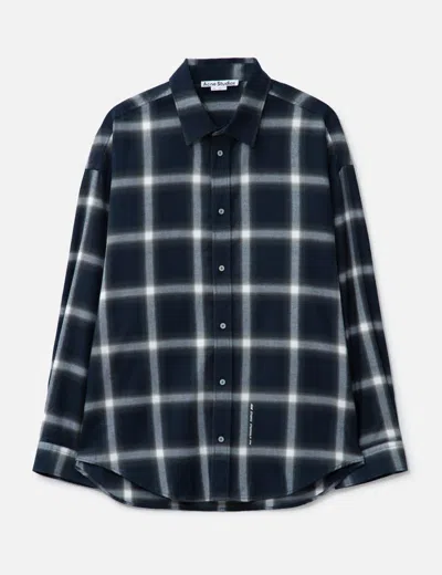 Acne Studios Checked Pattern Button-down Shirt In Blue