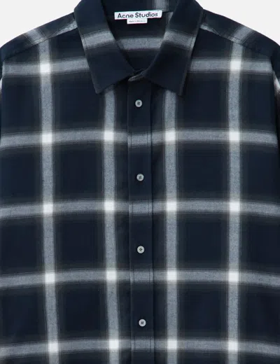 Acne Studios Checked Pattern Button-down Shirt In Blue