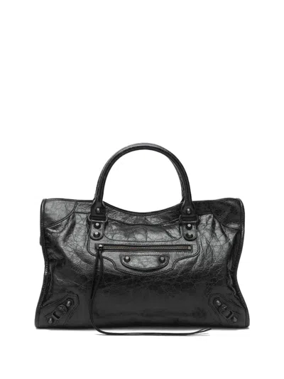 Balenciaga Le City Medium Bag In Arena Lambskin In Black