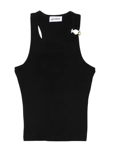 Jean Paul Gaultier Tank Top With Piercing In Black