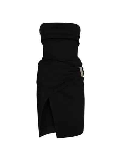 Attico Black Midi Dress In Black