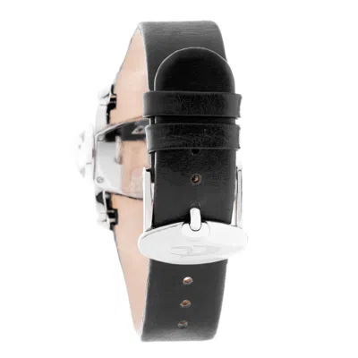 Chronotech Black Leather  Watch In Black