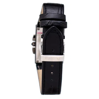 Chronotech Black Leather  Watch In Black