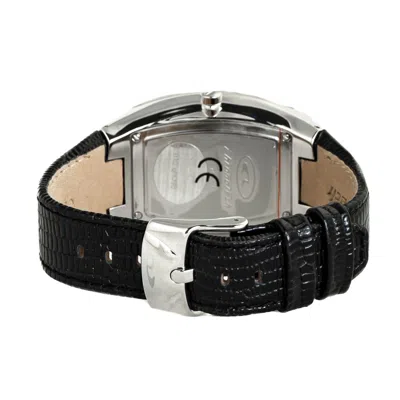Chronotech Black Leather  Watch In Black