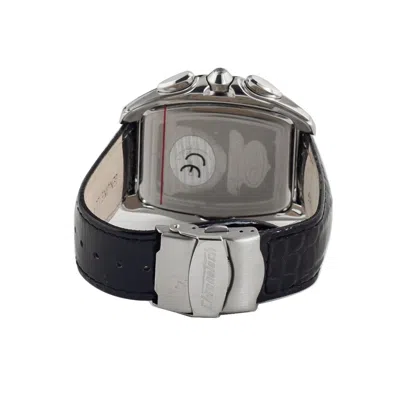 Chronotech Black Leather Men's Watch In Black