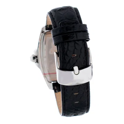 Chronotech Black Leather Men's Watch In Black