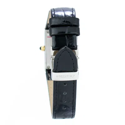 Chronotech Black Leather Women's Watch In Black