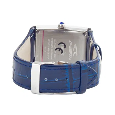 Chronotech Blue Leather Men's Watch In Blue