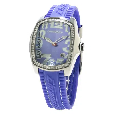 Chronotech Blue Rubber Women's Watch In Blue