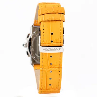 Chronotech Orange Leather  Watch In Orange