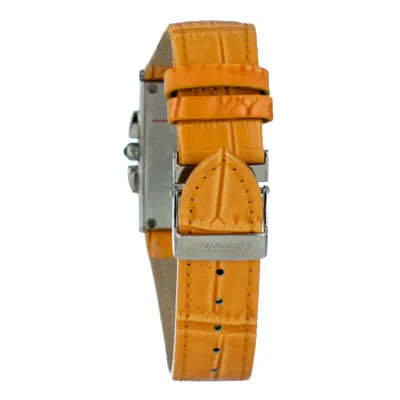 Chronotech Orange Leather Men's Watch In Orange