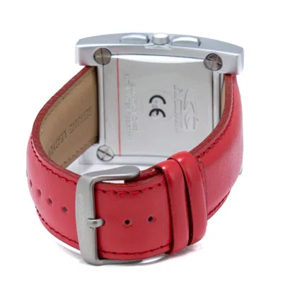 Chronotech Red Leather Men's Watch In Red