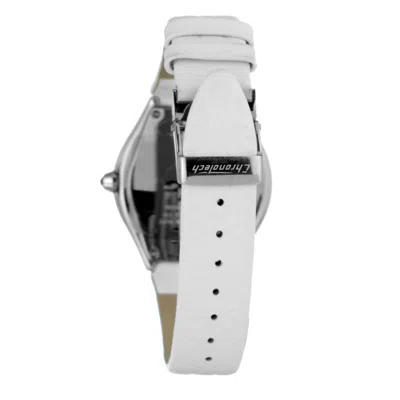 Chronotech White Leather Men's Watch In White