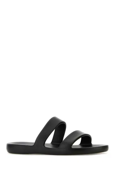 The Row Rubber Foam Sandals In Black