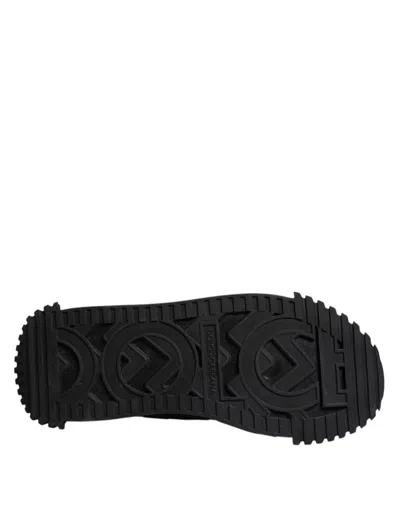 Pre-owned Dolce & Gabbana Black Logo Lace Up Low Top Ns1 Sneakers Men's Shoes () In Multi