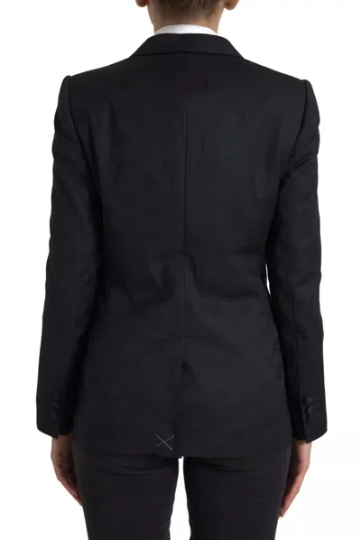 Dolce & Gabbana Black Long Sleeve Coat Blazer Women's Jacket In Black