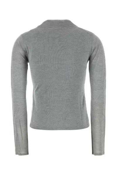 Max Mara Maglione Falesia In Seta Grigia Donna In Gray