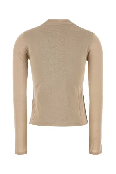 Max Mara Maglione Falesia In Seta Cappuccino Donna In Neutral