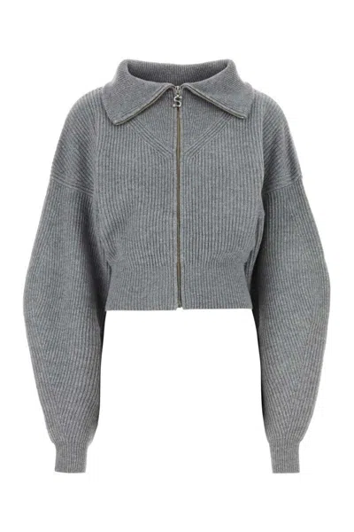Sportmax Cardigan Calipso In Misto Lana Grigio In Gray