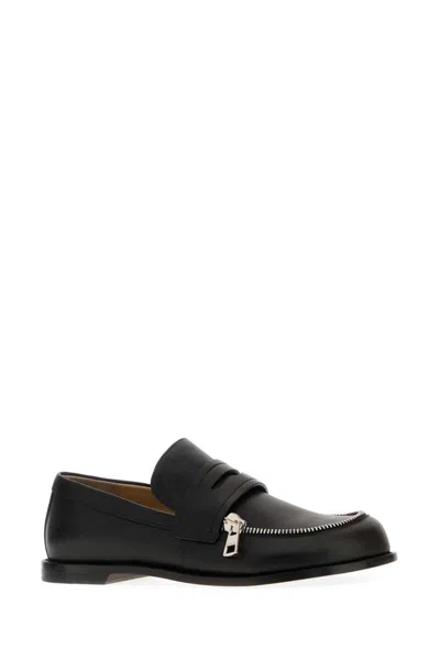 Jw Anderson Leather Loafers With Round Toe And Zipper Detail In Multi
