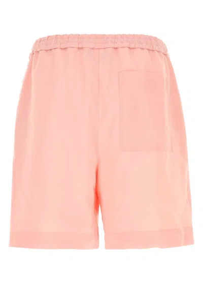 Loewe Wool-blend Elasticated Shorts In Pink